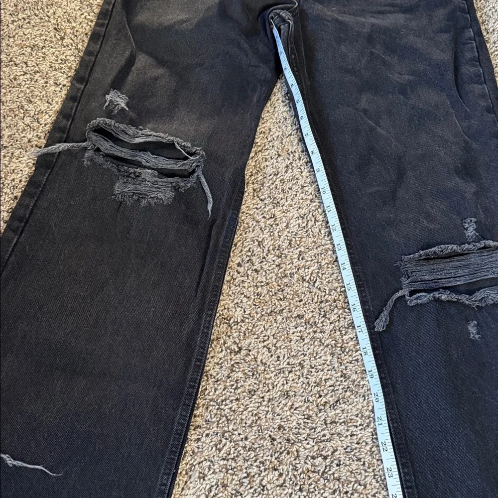 Zara Black Distressed Jeans Raw Hem Size 10 EUC - Picture 8 of 8
